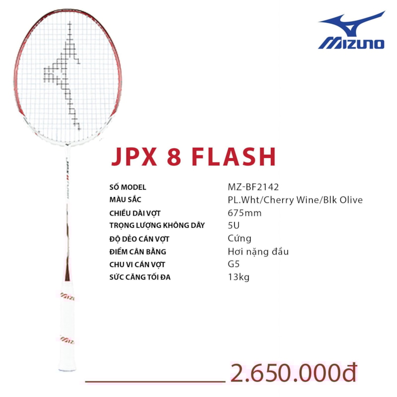 MIZUNO VỢT CẦU LÔNG MIZUNO JPX 8 FLASH ĐỎ