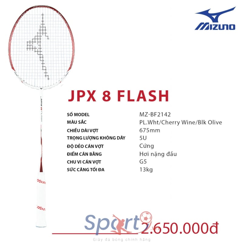 MIZUNO VỢT CẦU LÔNG MIZUNO JPX 8 FLASH ĐỎ