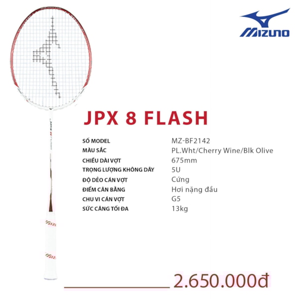 MIZUNO VỢT CẦU LÔNG MIZUNO JPX 8 FLASH ĐỎ