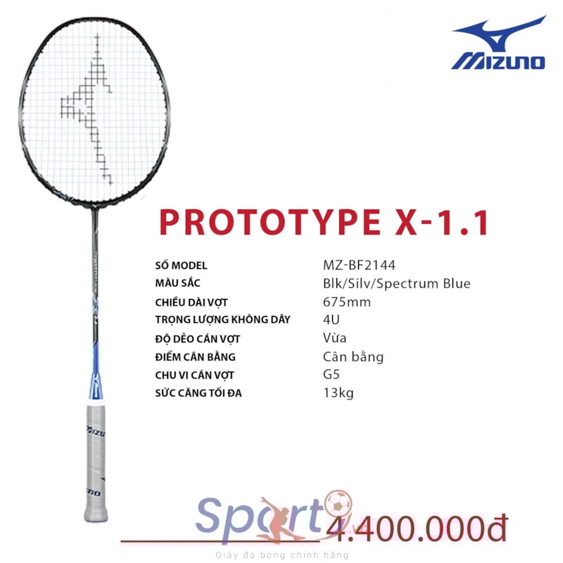 MIZUNO VỢT CẦU LÔNG MIZUNO PROTOTYPE X-1.1 ĐEN XANH