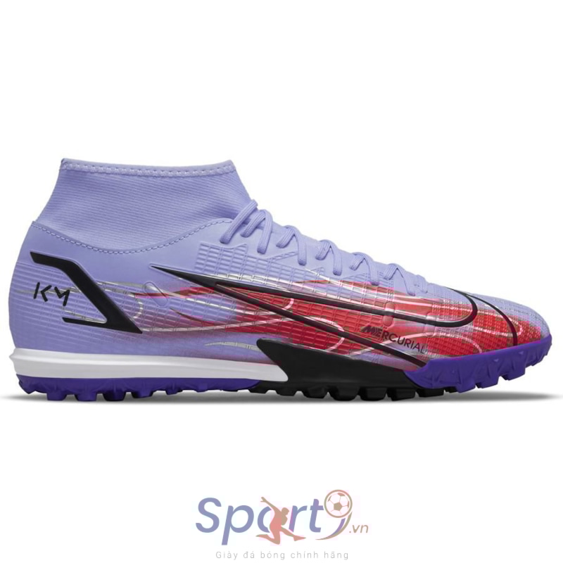 Nike Mercurial Superfly 8 Academy TF KM Flames - Tím/Đỏ - DB2868-506