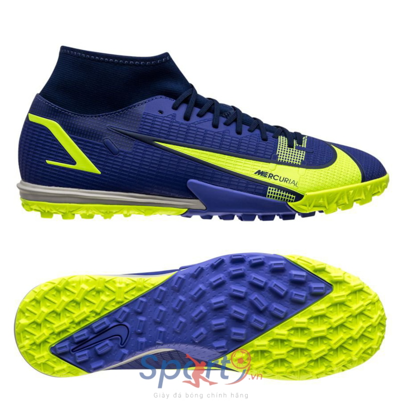 Nike Mercurial Superfly 8 Academy TF Football Recharge - Tím/Xanh Dạ Quang - CV0953-474