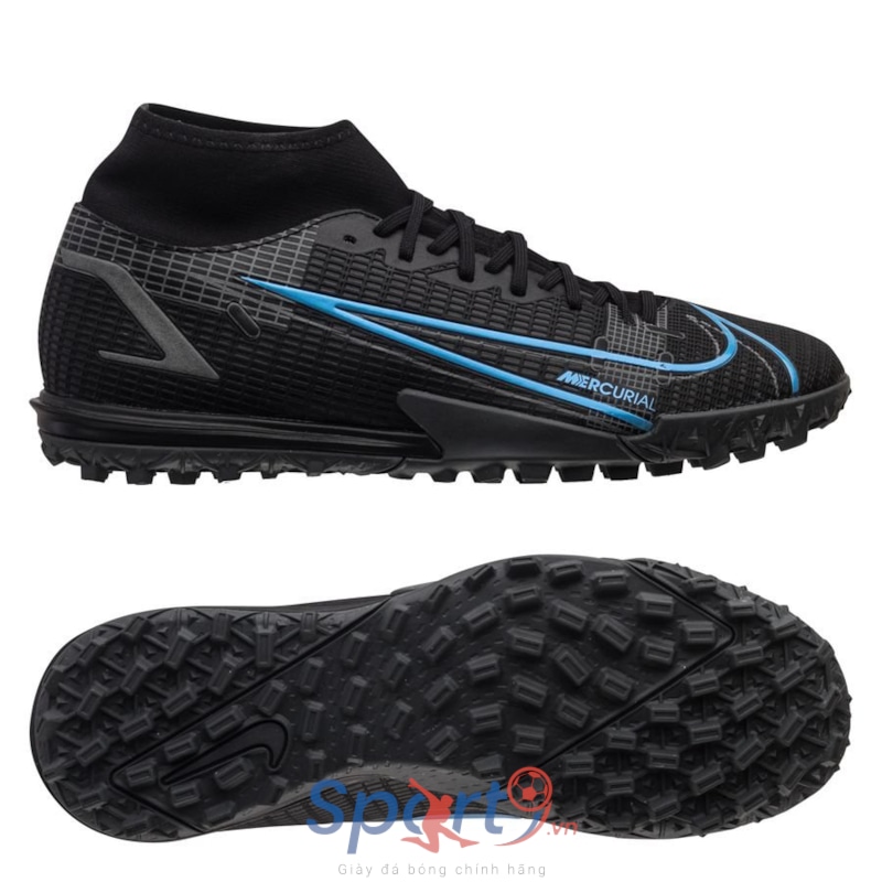 Nike Mercurial Superfly 8 Academy TF Renew - Đen/Xanh - CV0953-004