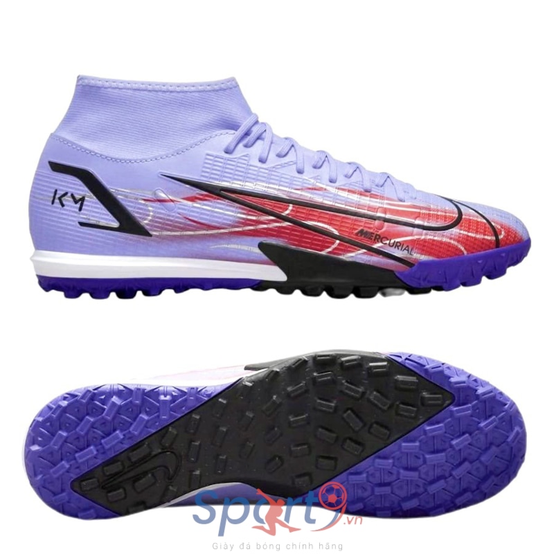 Nike Mercurial Superfly 8 Academy TF KM Flames - Tím/Đỏ - DB2868-506