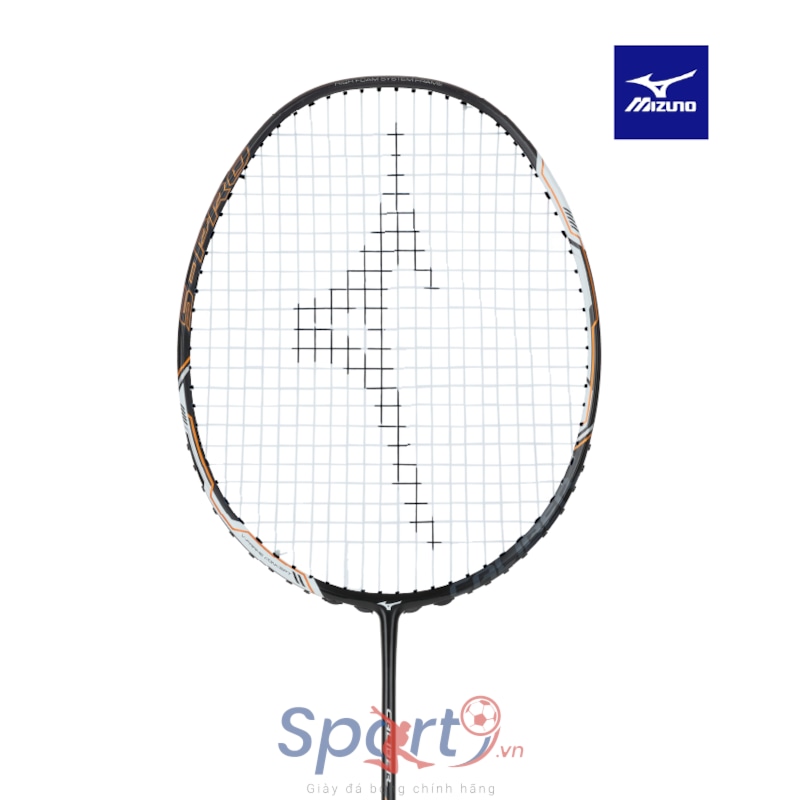 MIZUNO VỢT CẦU LÔNG CALIBER S-PRO MIZUNO ĐEN TRẮNG CAM