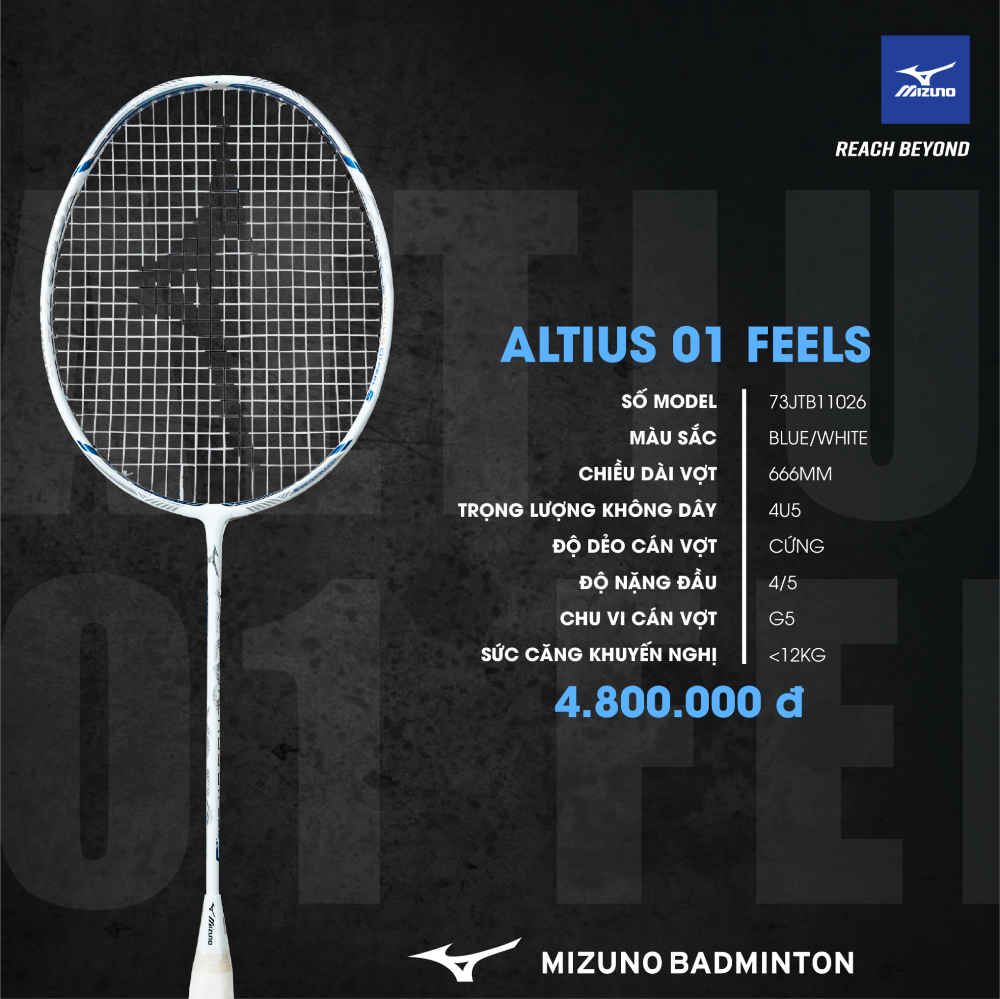 MIZUNO VỢT CẦU LÔNG ALTIUS  FEEL S TRẮNG XANH   Sport9 Việt Nam