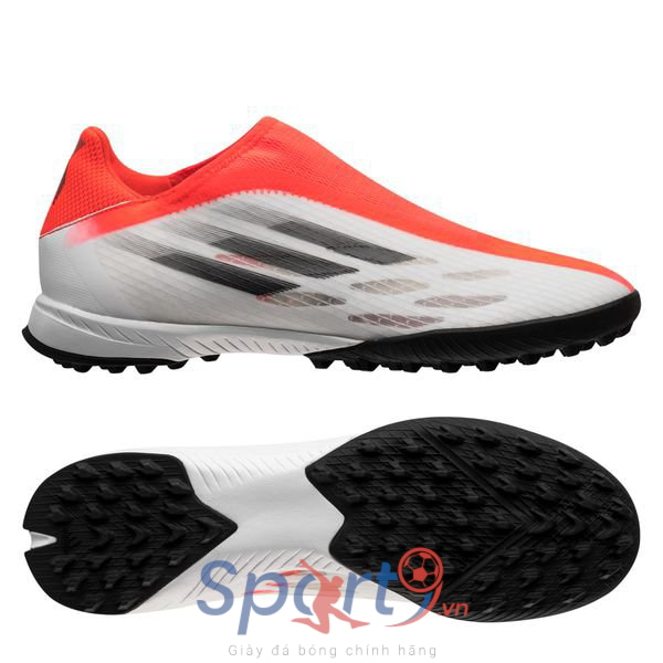 adidas X Speedflow .3 Laceless TF WhiteSpark - Footwear White/Iron Metal/Solar Red