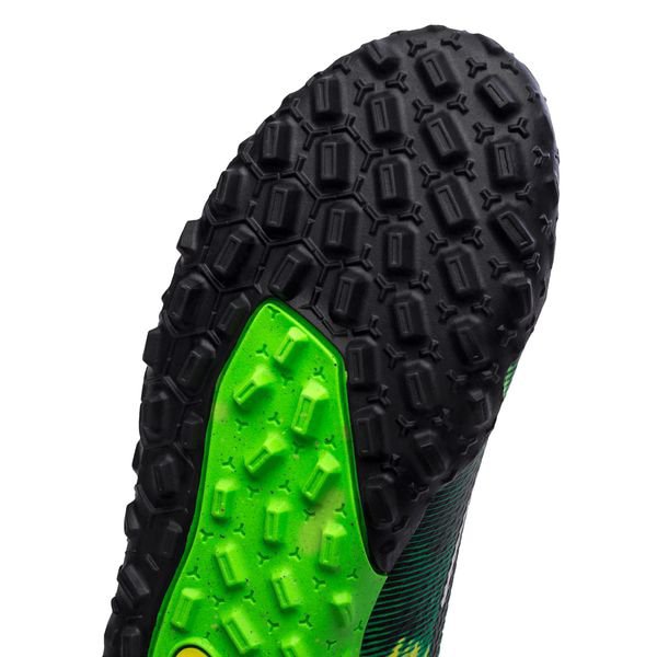 Nike Phantom GT 2 Academy DF TF Shockwave - Black/Metallic Platinum/Green Strike