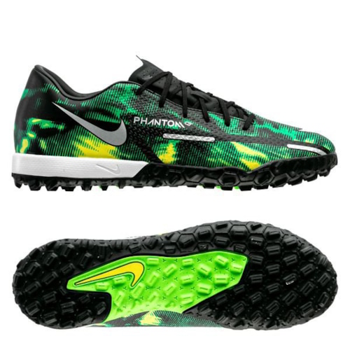 Nike Phantom GT 2 Academy TF Shockwave - Black/Metallic Platinum/Green Strike