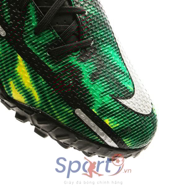 Nike Phantom GT 2 Academy TF Shockwave - Black/Metallic Platinum/Green Strike