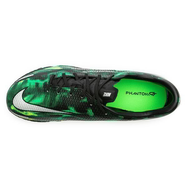Nike Phantom GT 2 Academy TF Shockwave - Black/Metallic Platinum/Green Strike