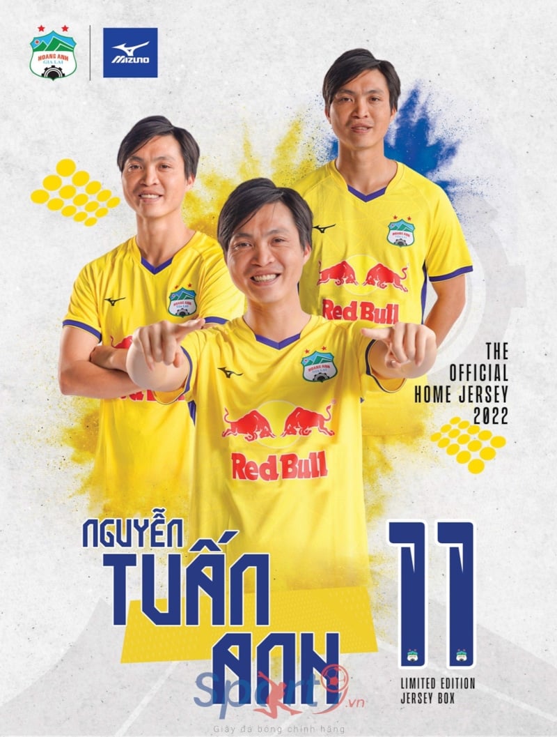 MIZUNO [OFFICIAL]  ÁO ĐẤU HAGL 2022 FULL HỘP VÀNG