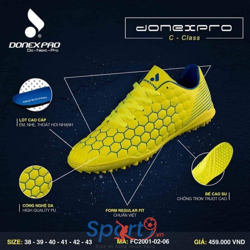 Giày đá bóng Donexpro C-Class FC2001-02-06 - Vàng