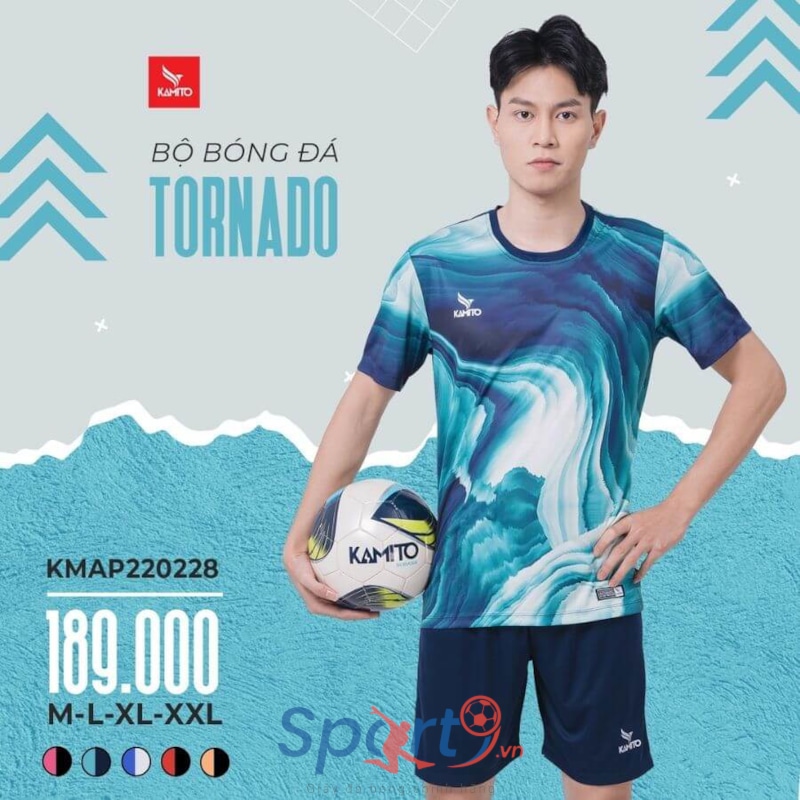 BỘ QUẦN ÁO BÓNG ĐÁ KAMITO TORNADO MÀU XANH ĐEN