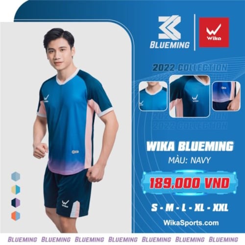 BỘ QUẦN ÁO BÓNG ĐÁ WIKA BLUEMING MÀU NAVY