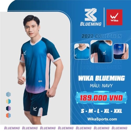 BỘ QUẦN ÁO BÓNG ĐÁ WIKA BLUEMING MÀU NAVY