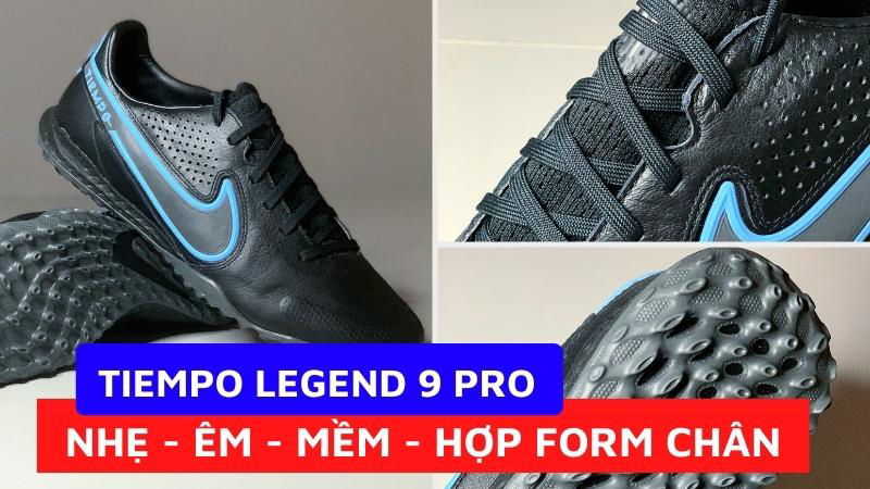 giày đá bóng nike tiempo 9 pro đen