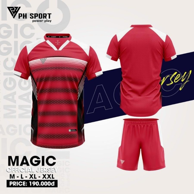 BỘ QUẦN ÁO BÓNG ĐÁ PH SPORT POWER PLAY MẦU ĐỎ