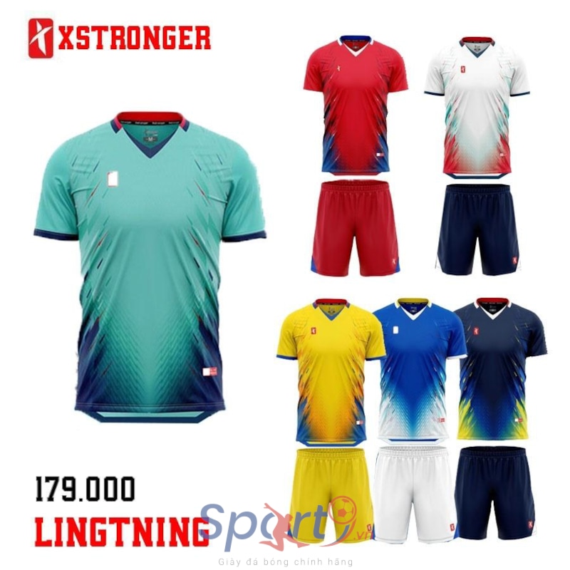 BỘ QUẦN ÁO BÓNG ĐÁ  XSPEED XSTRONGER S11 LINGTNING - MÀU XANH BIỂN