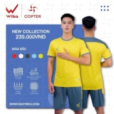 Bộ quần áo bóng đá Wika Copter - Màu Vàng