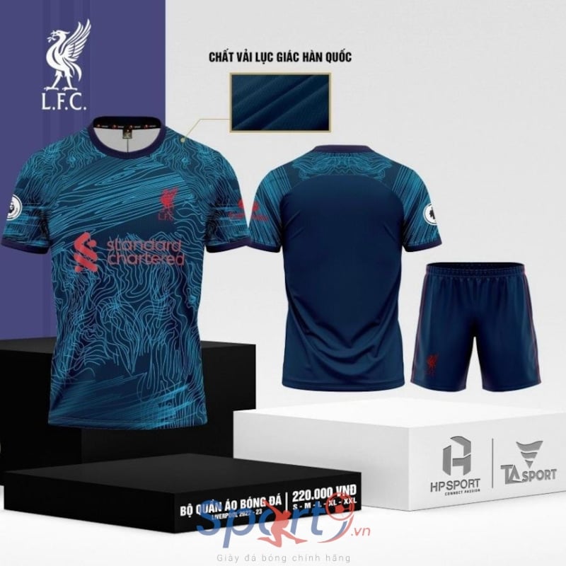 BỘ QUẦN ÁO BÓNG ĐÁ LIVERPOOL 2022-23  MÀU XANH