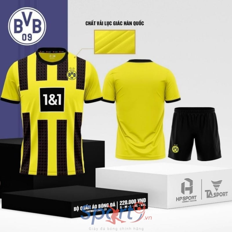 BỘ QUẦN ÁO BÓNG ĐÁ DORTMUND 2022-23 MÀU VÀNG ĐEN