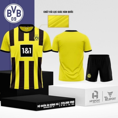 BỘ QUẦN ÁO BÓNG ĐÁ DORTMUND 2022-23 MÀU VÀNG ĐEN