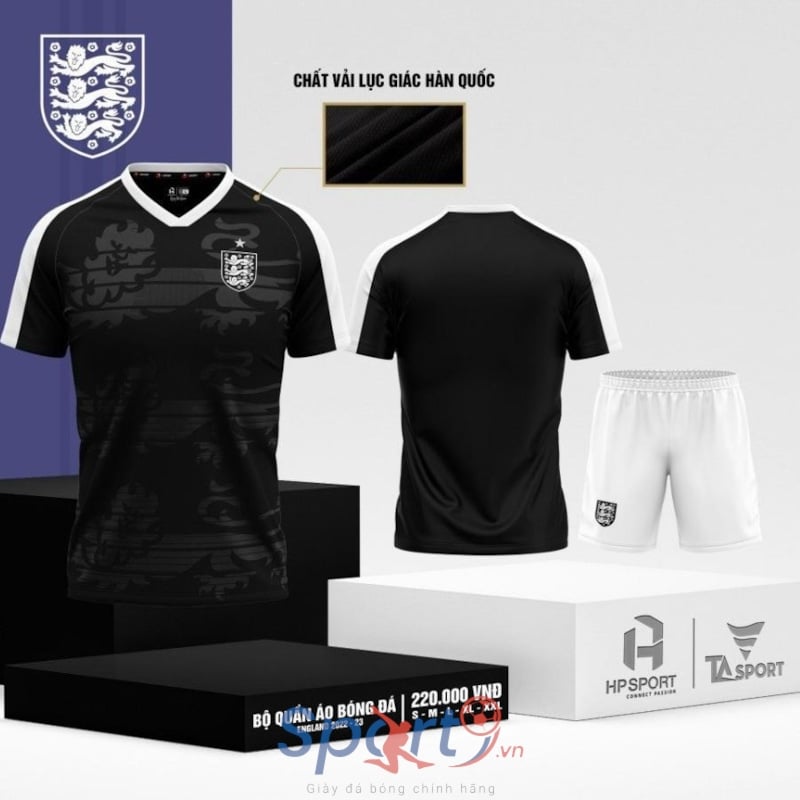 BỘ QUẦN ÁO BÓNG ĐÁ ENGLAND 2022-23 MÀU ĐEN