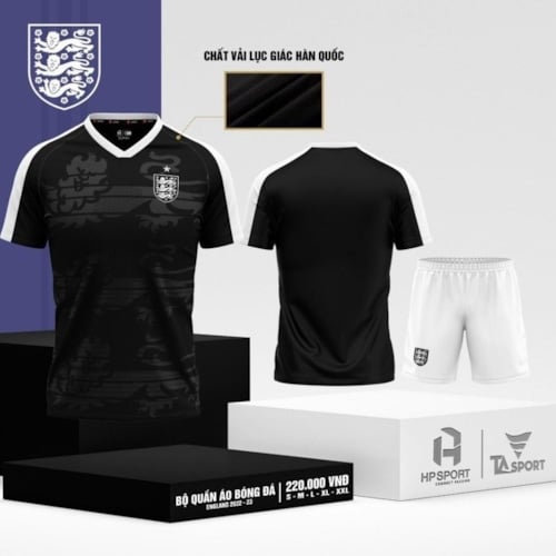 BỘ QUẦN ÁO BÓNG ĐÁ ENGLAND 2022-23 MÀU ĐEN