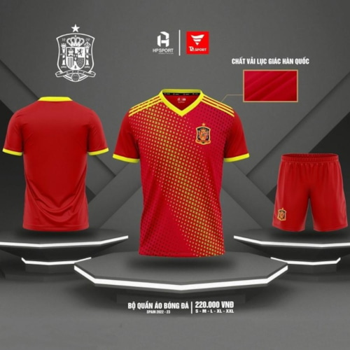 BỘ QUẦN ÁO BÓNG ĐÁ SPAIN 2022-23 MÀU ĐỎ