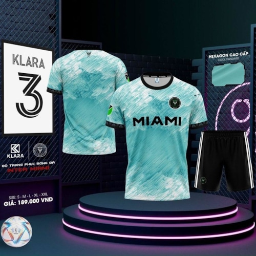 BỘ QUẦN ÁO BÓNG ĐÁ INTER MIAMI MÀU XANH LAM