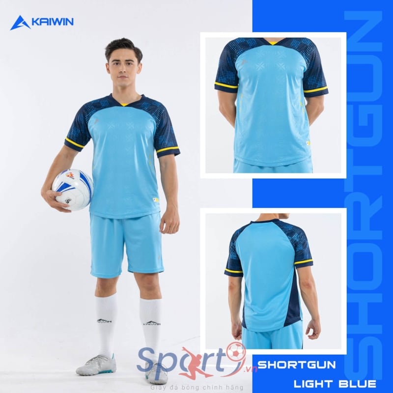 BỘ QUẦN ÁO BÓNG ĐÁ KAIWIN SHORTGUN MÀU XANH DA TRỜI