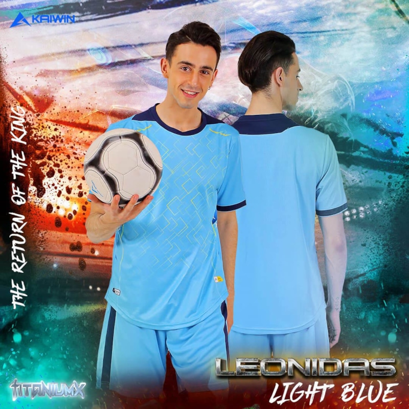BỘ QUẦN ÁO BÓNG ĐÁ KAIWIN LEONIDAS MÀU XANH DA TRỜI