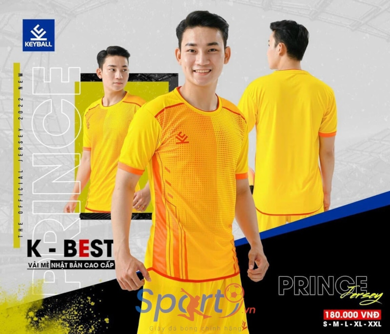 BỘ QUẦN ÁO BÓNG ĐÁ KEYBALL MÀU VÀNG