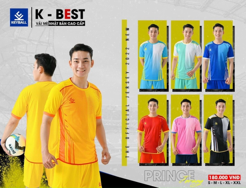 BỘ QUẦN ÁO BÓNG ĐÁ KEYBALL MÀU VÀNG