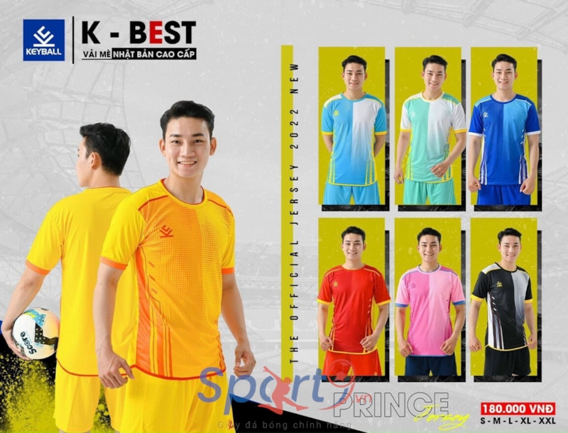 BỘ QUẦN ÁO BÓNG ĐÁ KEYBALL MÀU VÀNG