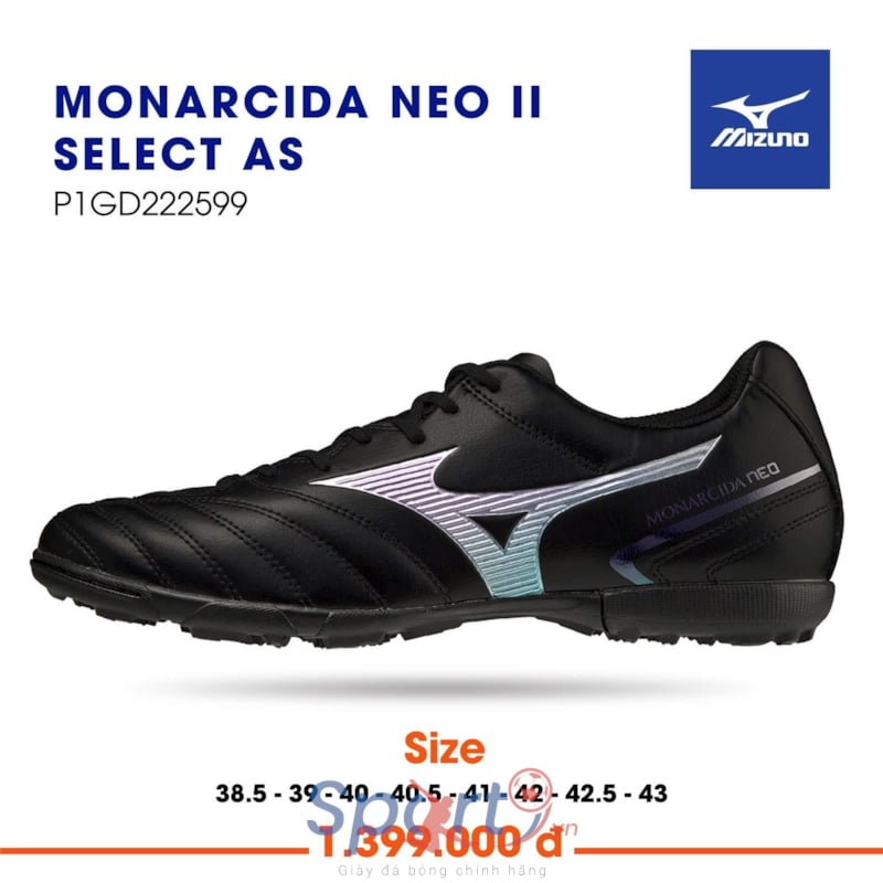 Mizuno Monarcida Neo II Select AS - P1GD222599 - Màu Đen