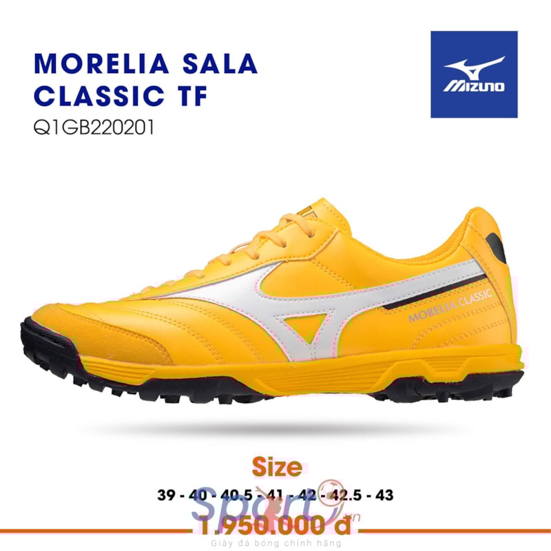 Mizuno Morelia Sala Classic TF - Q1GB220201 - Cam/Trắng/Đen
