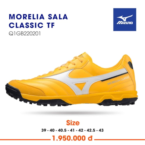 Mizuno Morelia Sala Classic TF - Q1GB220201 - Cam/Trắng/Đen