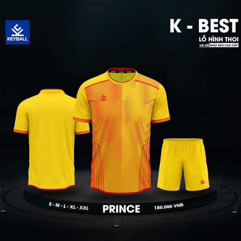 BỘ QUẦN ÁO BÓNG ĐÁ KEYBALL MÀU VÀNG	