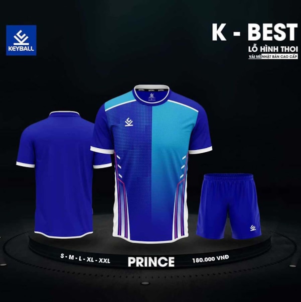 BỘ QUẦN ÁO BÓNG ĐÁ KEYBALL MÀU XANH BIỂN