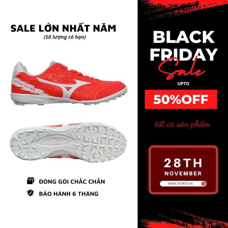 Mizuno Monarcida Neo Sala Pro TF Q1GB201164 Cam Trắng