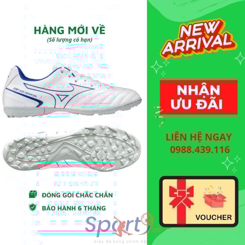 Mizuno Monarcida Neo II Select AS - P1GD222525 - Trắng Xanh