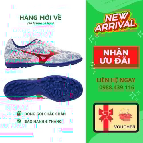 Mizuno Monarcida Neo Sala Club TF Trắng/xanh/đỏ