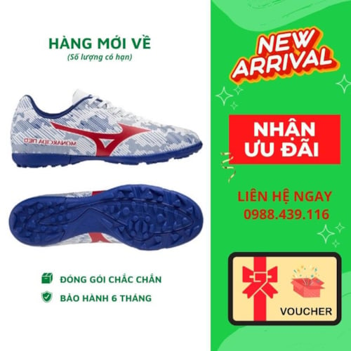 Mizuno Monarcida Neo Sala Club TF Trắng/xanh/đỏ