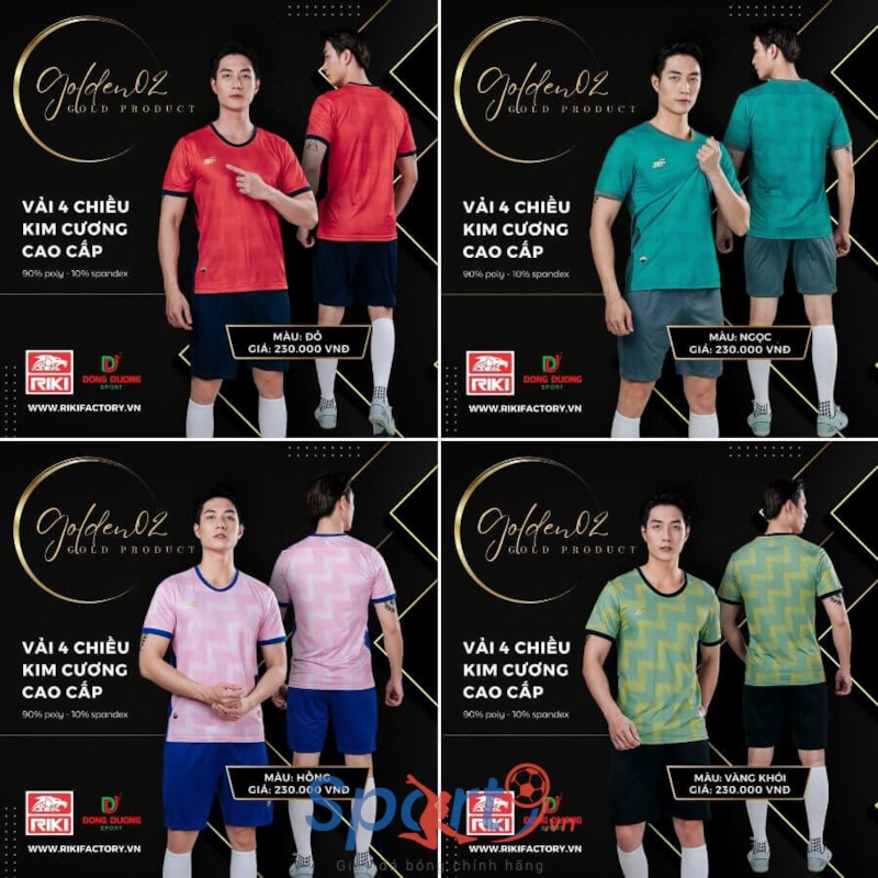 BỘ QUẦN ÁO BÓNG ĐÁ RIKI GOLDEN 2 - MÀU TÍM