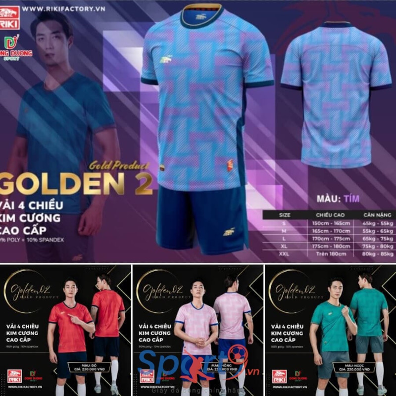 Hình ảnh của BỘ QUẦN ÁO BÓNG ĐÁ RIKI GOLDEN 2 - MÀU HỒNG