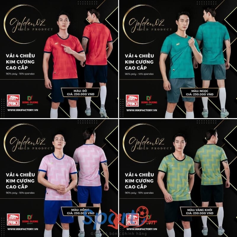 Hình ảnh của BỘ QUẦN ÁO BÓNG ĐÁ RIKI GOLDEN 2 - MÀU HỒNG