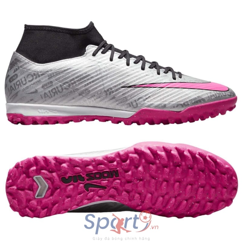 Giày đá bóng cỏ nhân tạo Nike Zoom Mercurial Superfly 9 Academy XXV TF - Bạc/Hồng - FB8398-060