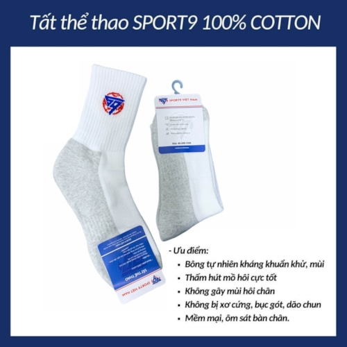 Tất xù thể thao SPORT9 cổ lửng loại dày